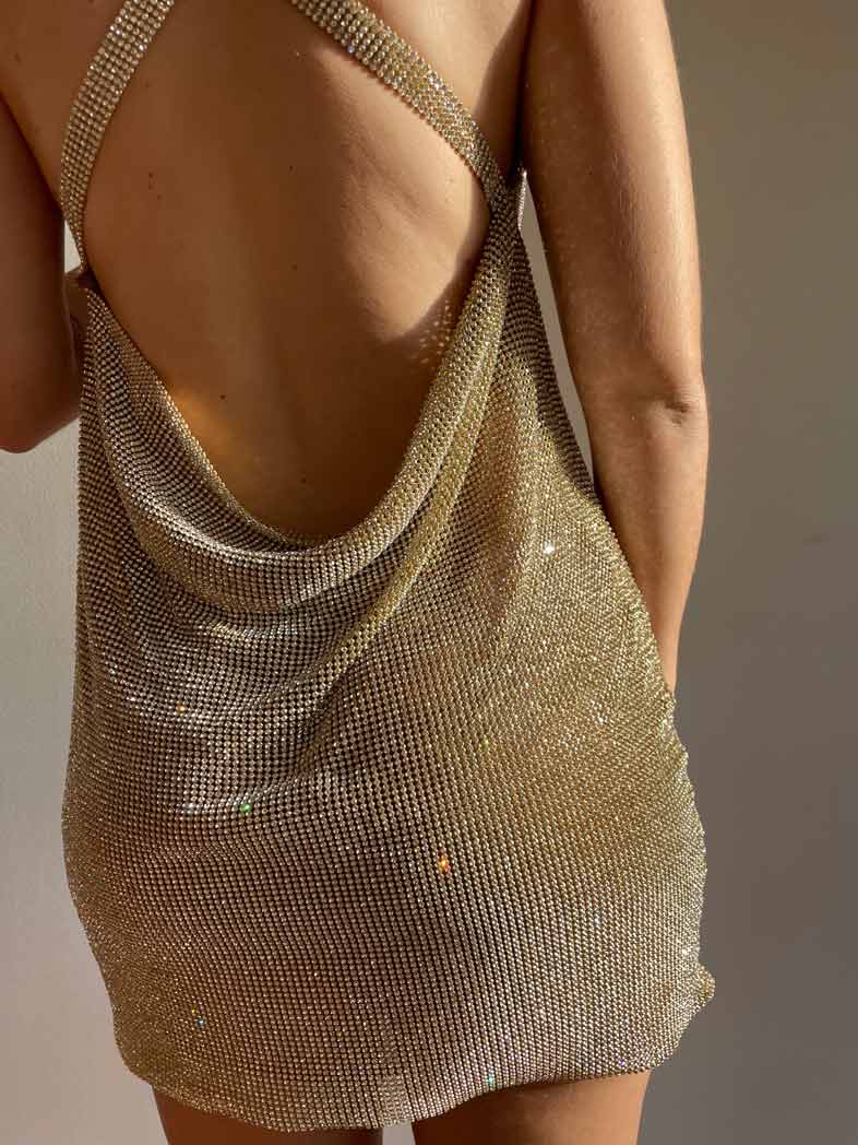 Stargirl Crystal Dress - Gold